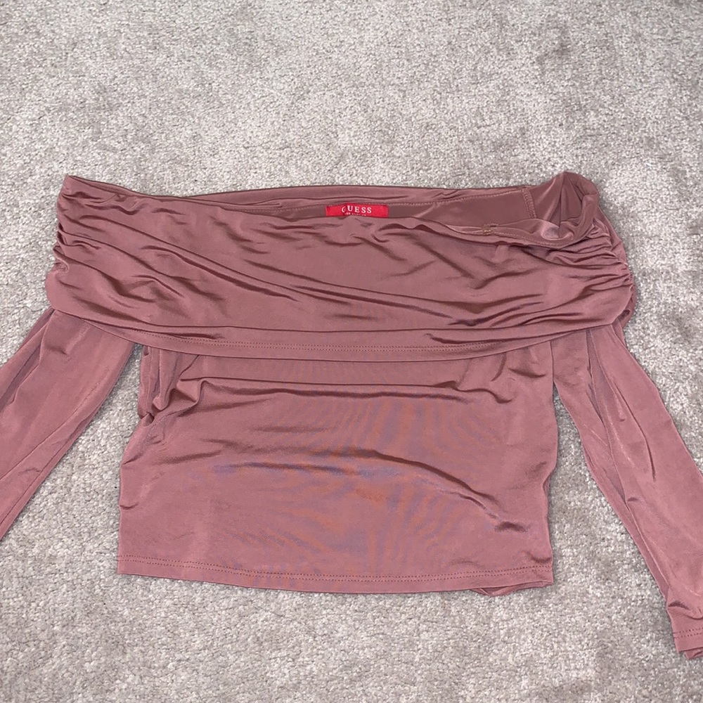 Guess Off the Shoulder Pink Top